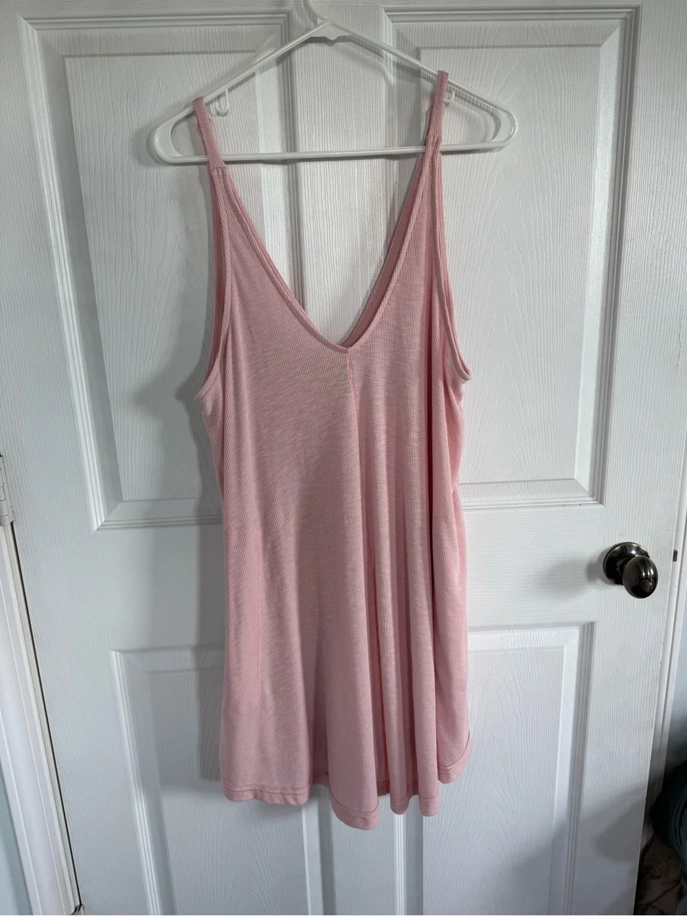 Free People Beach Blush Pink Ribbed Swim Coverup Dress Size Large